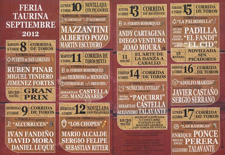 Cartel Feria Taurina Albacete 2012
