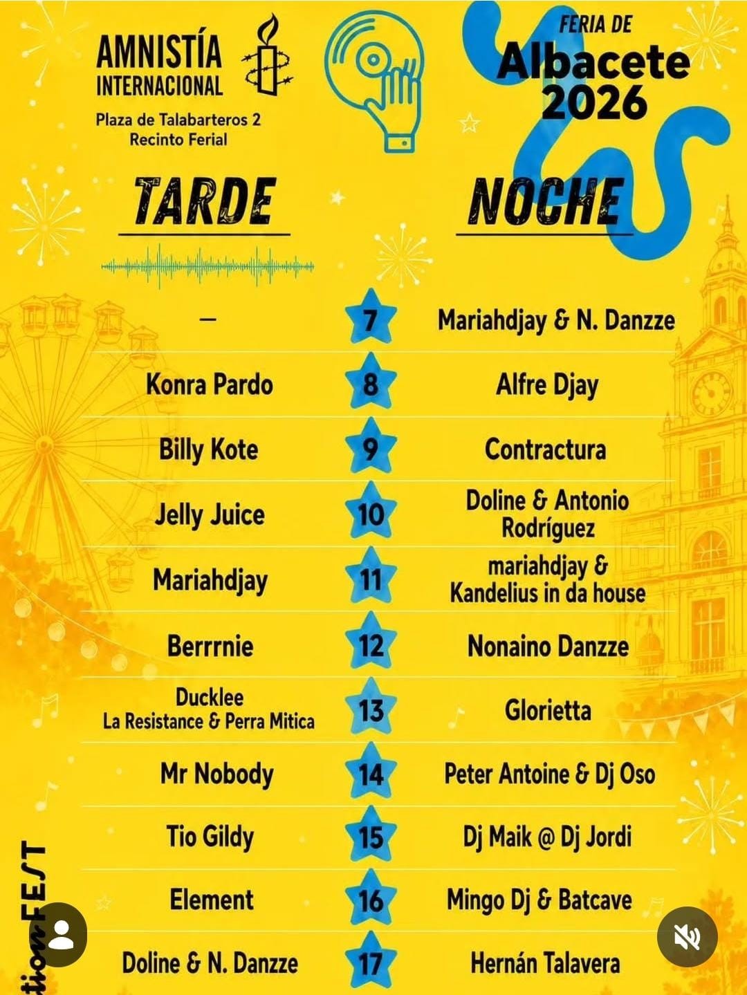 Dj´s en Amnistia Internacional Feria de Albacete 2026