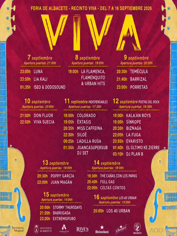 Horarios Conciertos Carpa Viva La Feria Albacete 2026