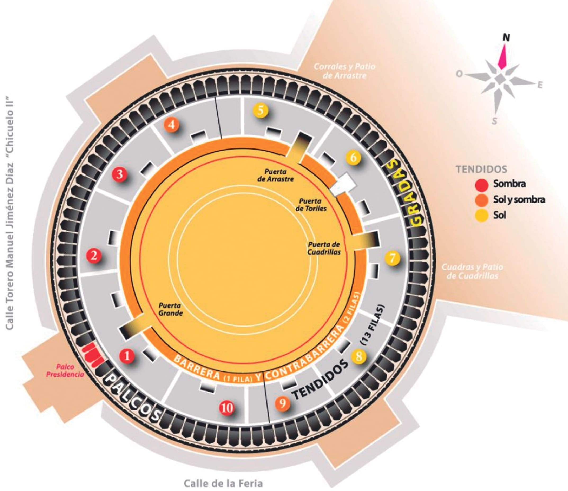 Plano interior de la Plaza de Toros de Albacete